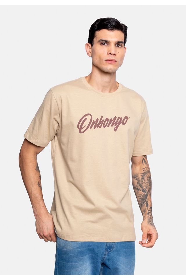Camiseta-Onbongo-Estampada-Bege
