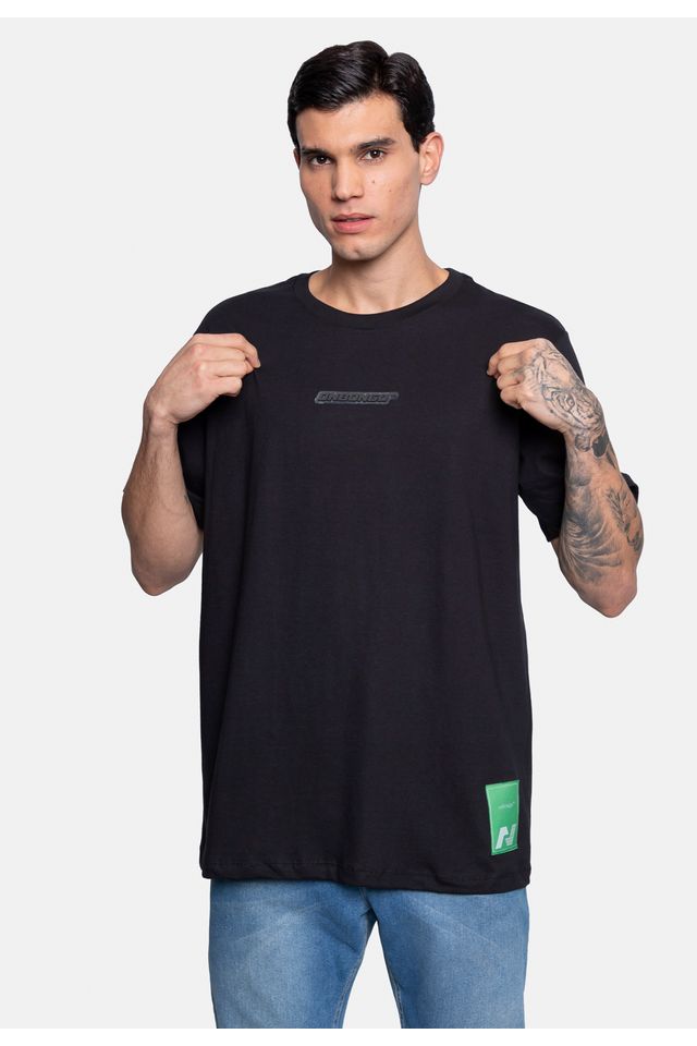 Camiseta-Onbongo-Estampada-Preta