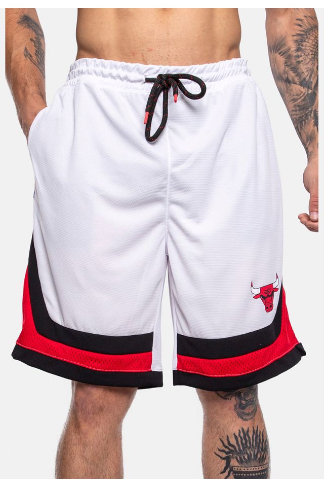 Bermuda-NBA-Sintetica-Chicago-Bulls-Branca