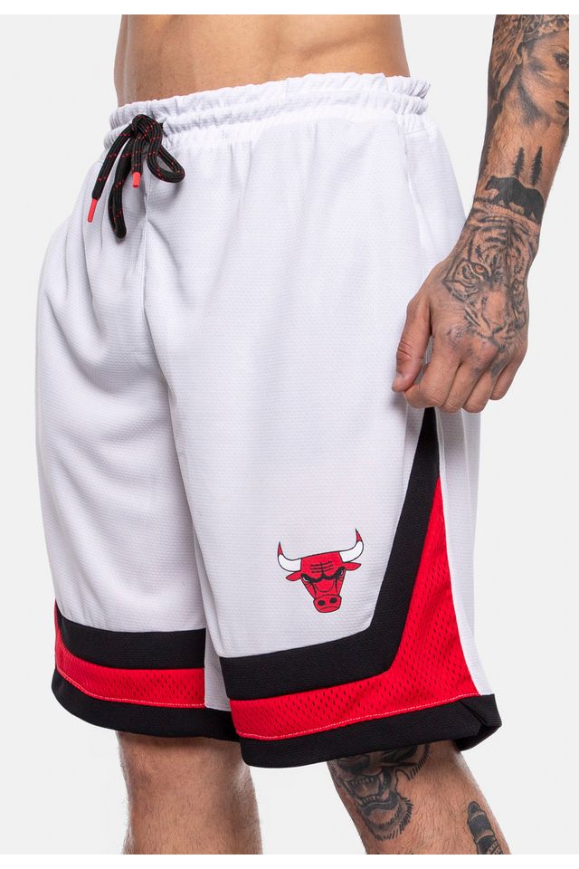 Bermuda-NBA-Sintetica-Chicago-Bulls-Branca
