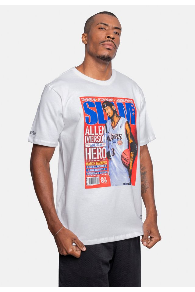 Camiseta-Mitchell---Ness-Slam-Allen-Iverson-Branca