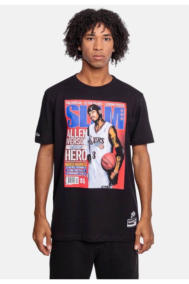 Camiseta-Mitchell---Ness-Slam-Allen-Iverson-Preta
