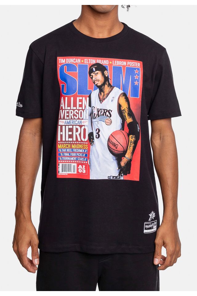 Camiseta-Mitchell---Ness-Slam-Allen-Iverson-Preta