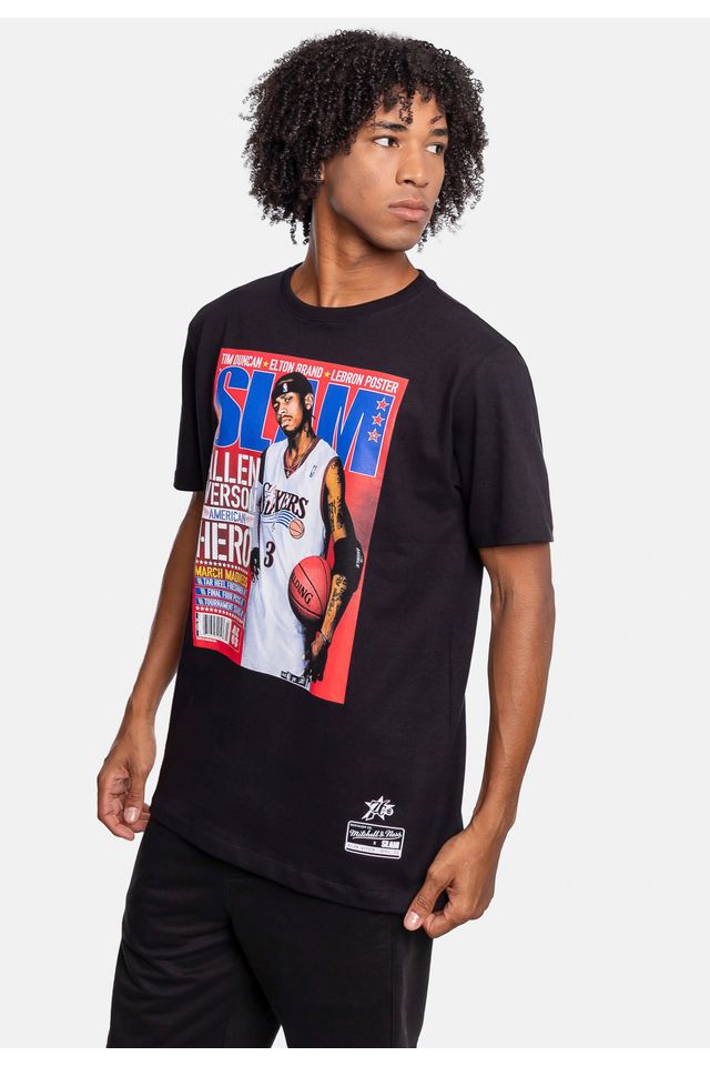 Camiseta-Mitchell---Ness-Slam-Allen-Iverson-Preta