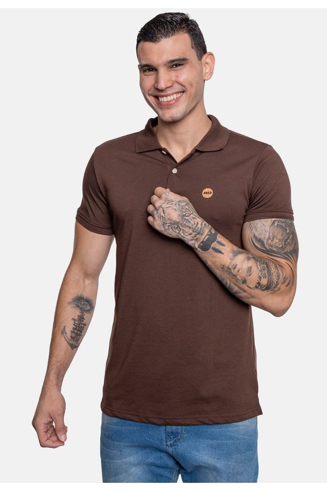 Camisa-Polo-HD-Piquet-Marrom