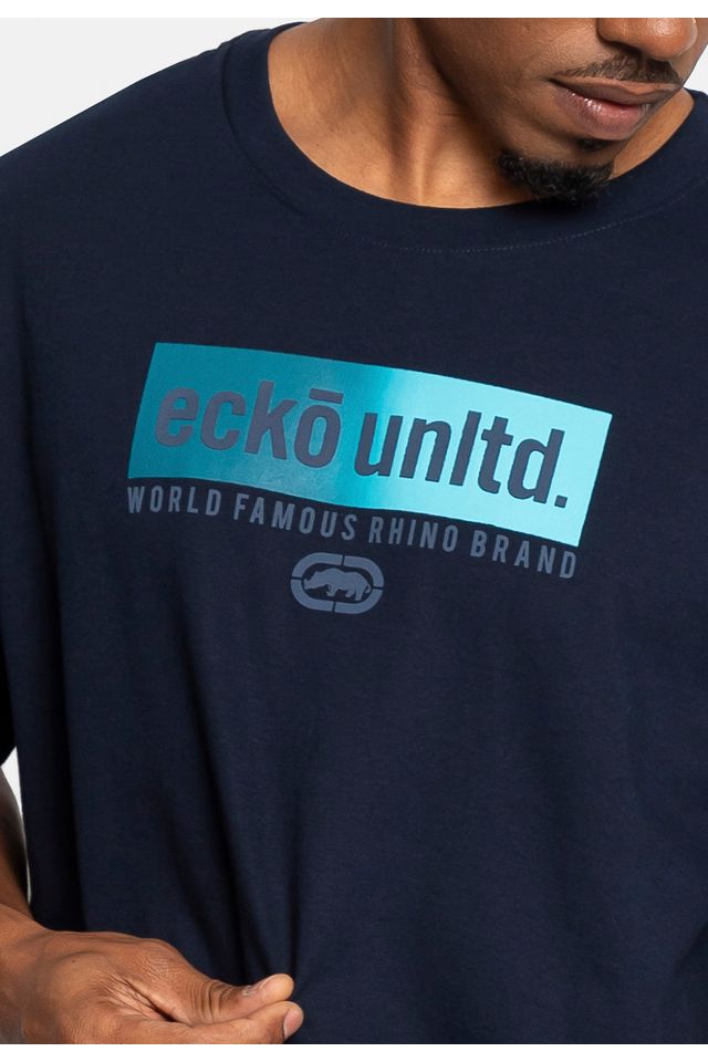 Camiseta-Ecko-Estampada-Azul-Marinho