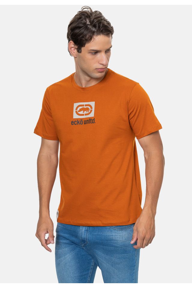 Camiseta-Ecko-Estampada-Bege