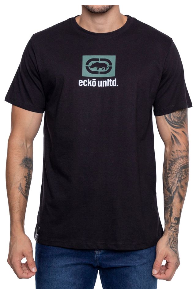 Camiseta-Ecko-Estampada-Preta