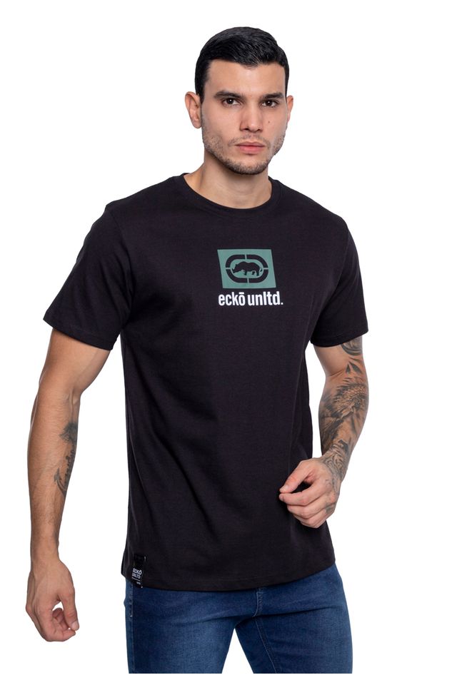 Camiseta-Ecko-Estampada-Preta