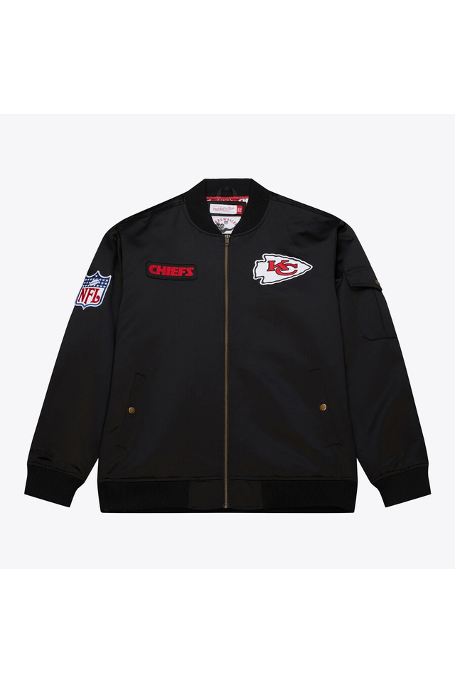 Jaqueta-Mitchell---Ness-NFL-Team-Leader-Satin-Bomber-Vintage-Logo-Kansas-City-Chiefs-Preta