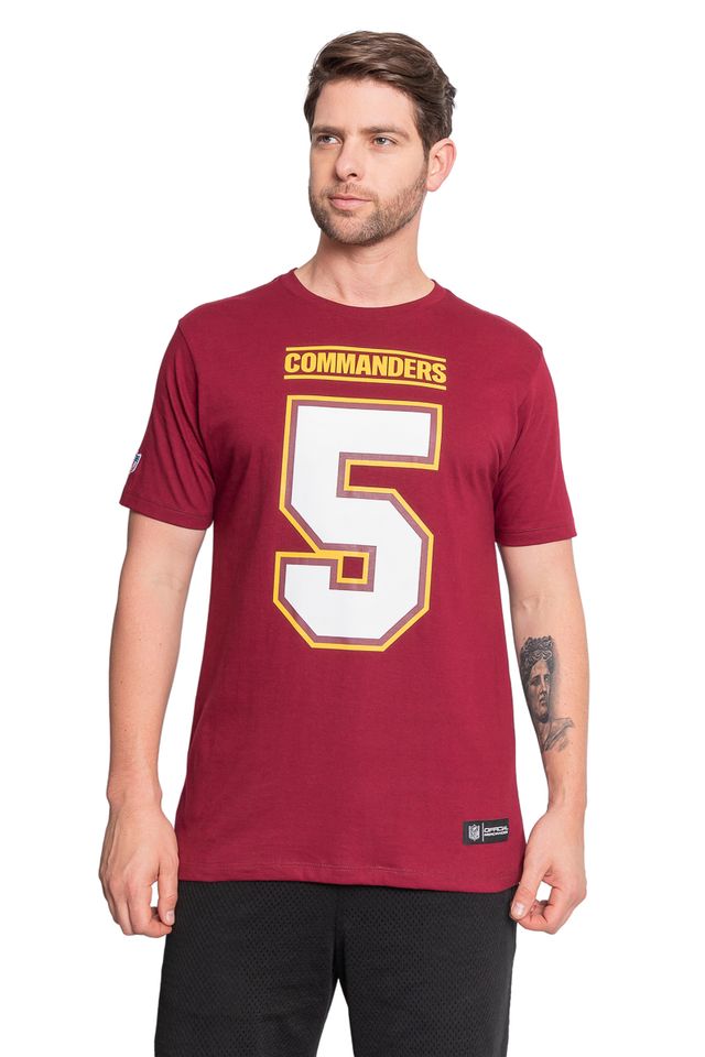 Camiseta-NFL-Washngton-Commanders-Name-Number-Jayden-Daniels-Bordo