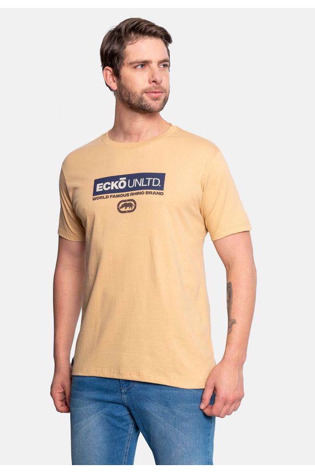 Camiseta-Ecko-Estampada-Bege