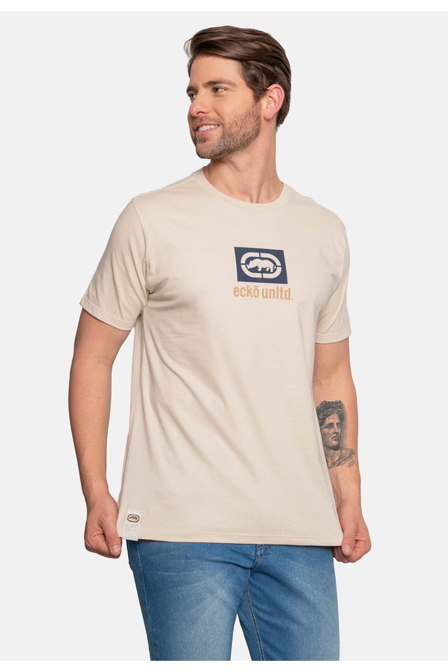 Camiseta-Ecko-Masculina-Box-Areia
