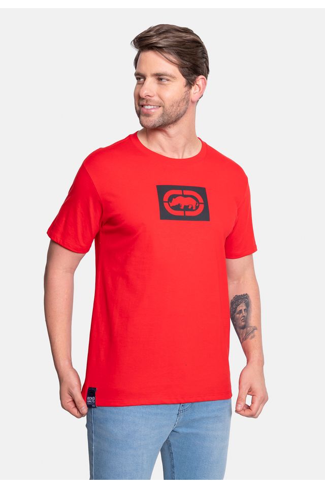Camiseta-Ecko-Estampada-Vermelha