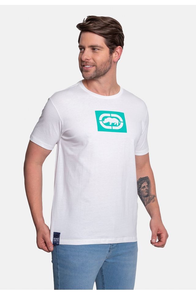 Camiseta-Ecko-Estampada-Branca