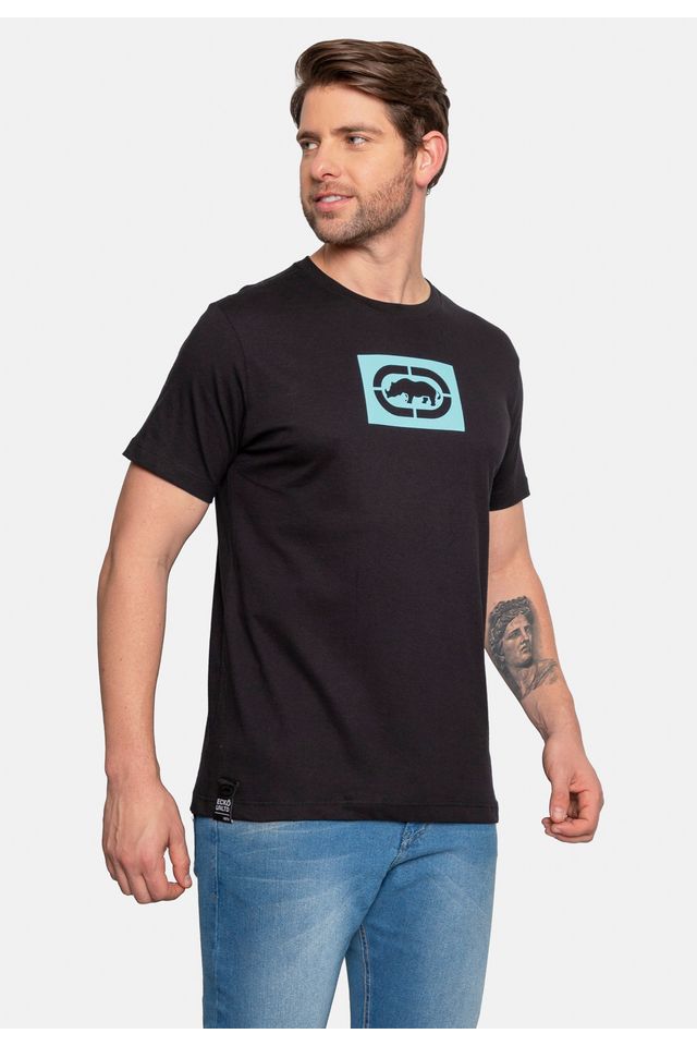 Camiseta-Ecko-Estampada-Preta