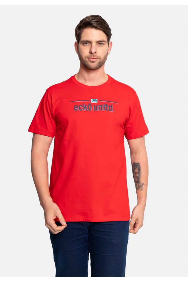 Camiseta-Ecko-Estampada-Vermelha