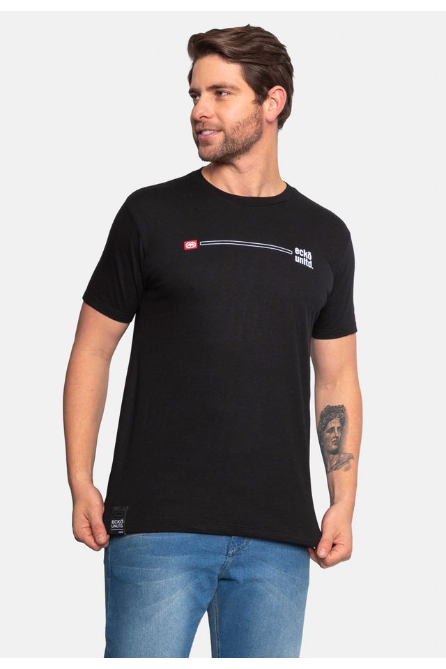Camiseta-Ecko-Masculina-Line-Preta