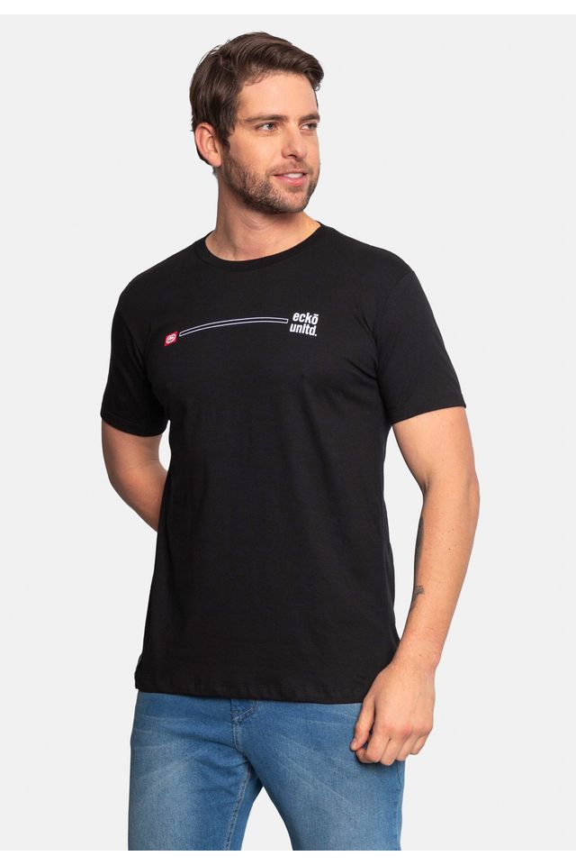 Camiseta-Ecko-Masculina-Line-Preta