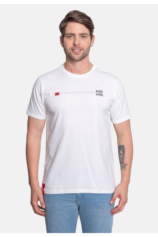Camiseta-Ecko-Masculina-Line-Branca Camiseta-Ecko-Masculina-Line-Branca