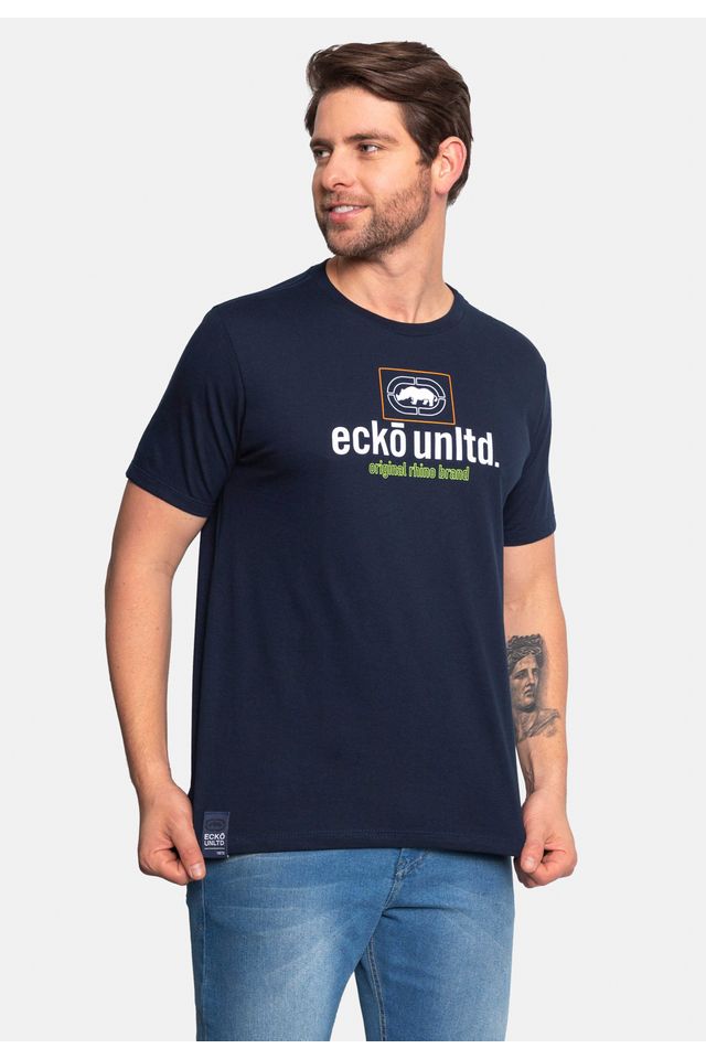 Camiseta-Ecko-Estampada-Azul-Marinho