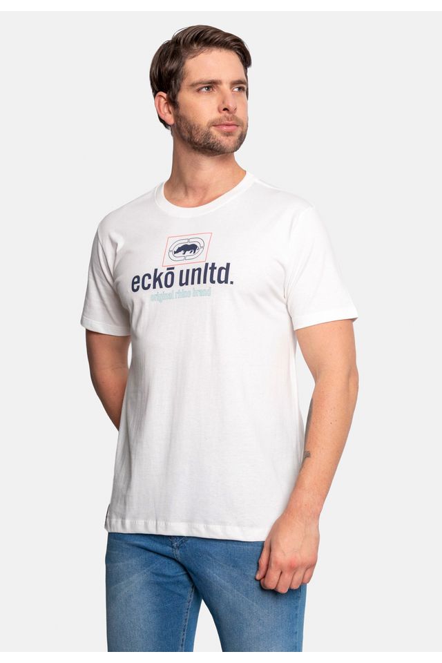 Camiseta-Ecko-Estampada-Branca