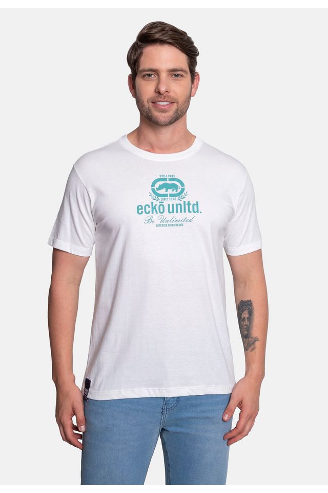 Camiseta-Ecko-Estampada-Branca