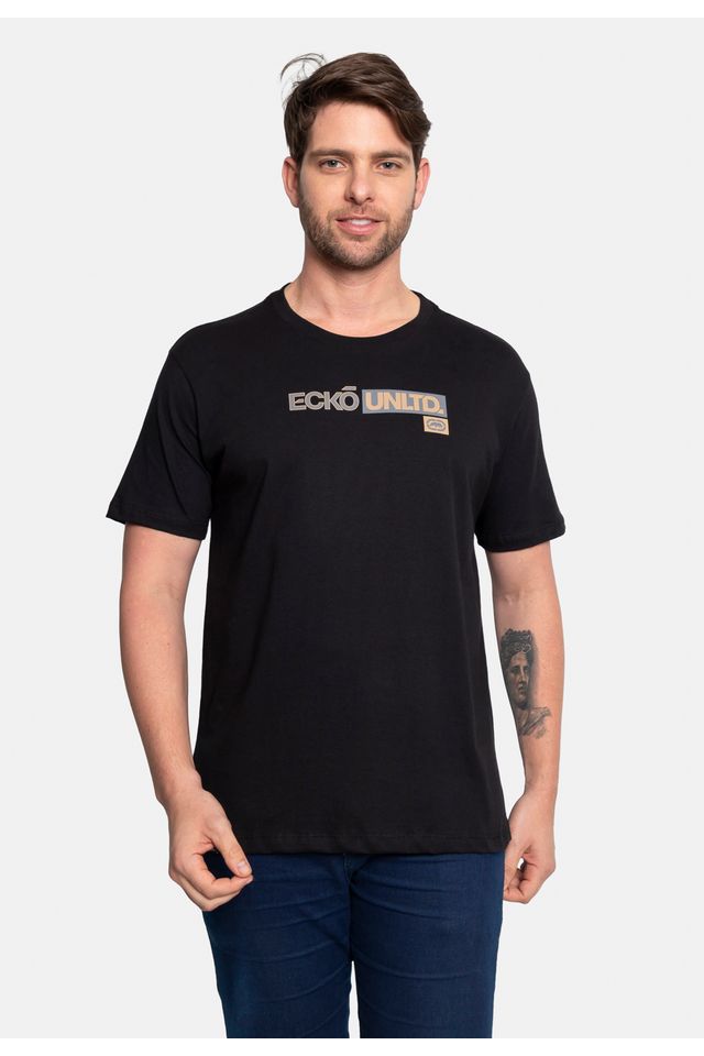 Camiseta-Ecko-Masculina-Flat-Preta Camiseta-Ecko-Masculina-Flat-Preta