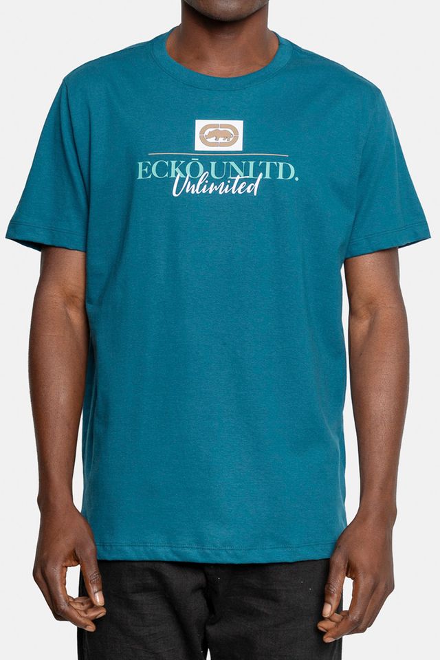 Camiseta-Ecko-Estampada-Azul