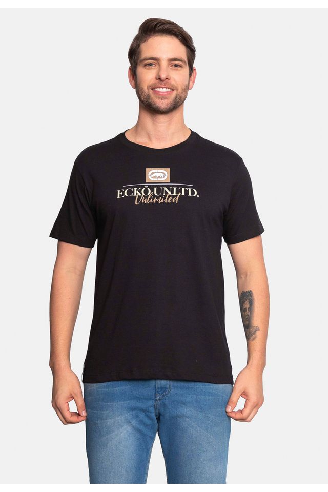 Camiseta-Ecko-Estampada-Preta