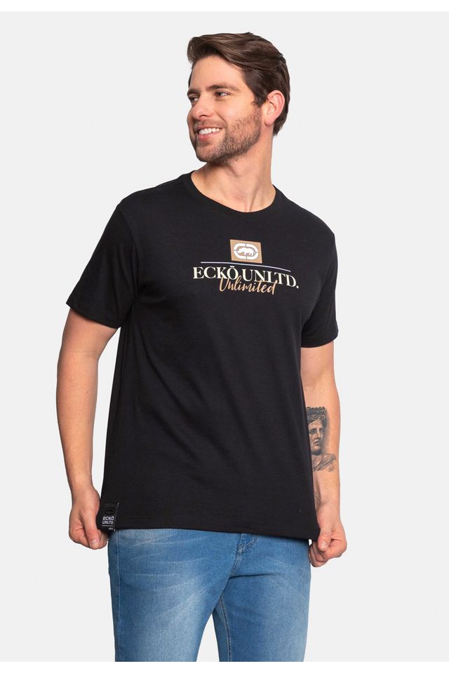Camiseta-Ecko-Estampada-Preta