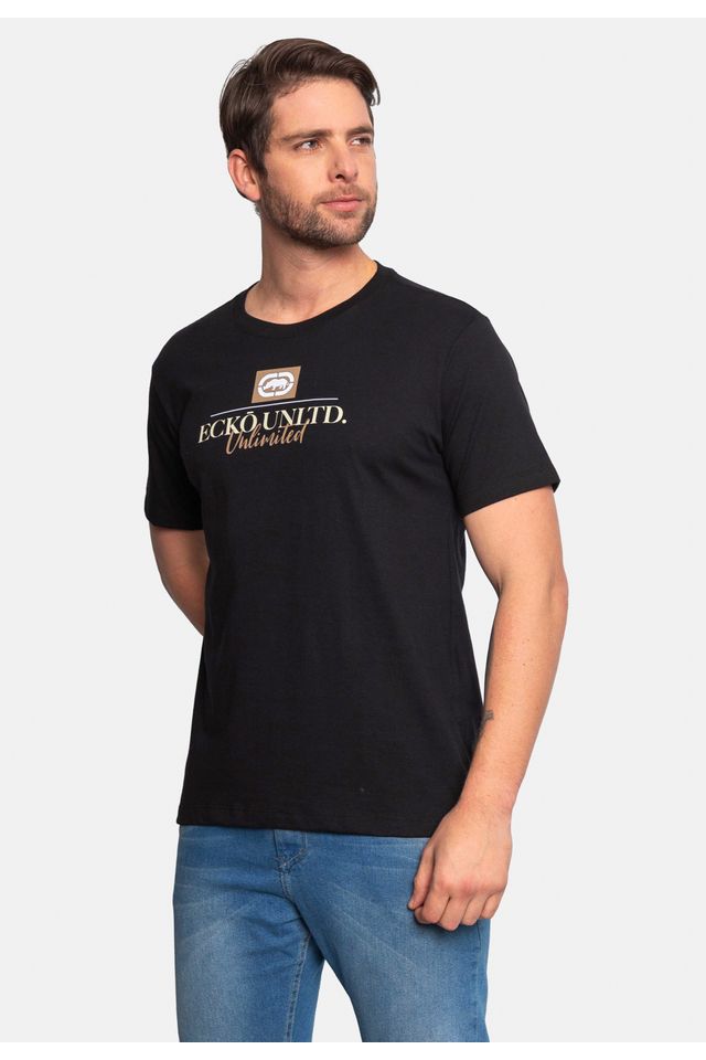 Camiseta-Ecko-Estampada-Preta