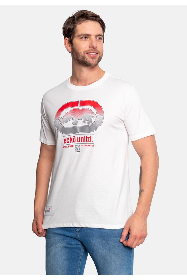 Camiseta-Ecko-Estampada-Branca