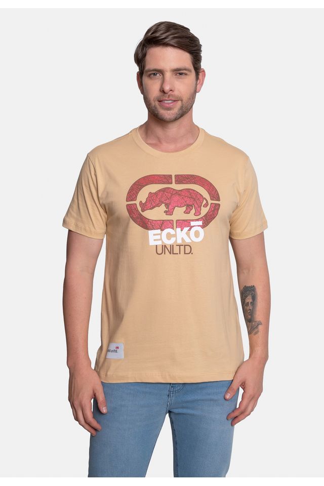 Camiseta-Ecko-Estampada-Bege Camiseta-Ecko-Estampada-Bege