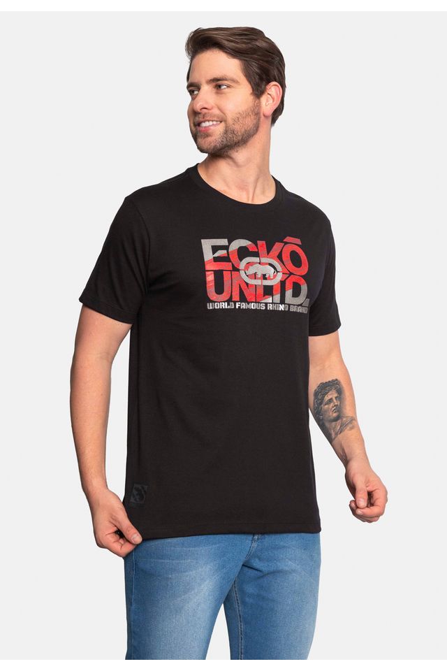 Camiseta-Ecko-Estampada-Preta