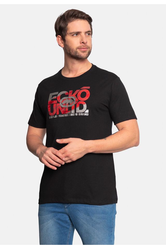 Camiseta-Ecko-Estampada-Preta