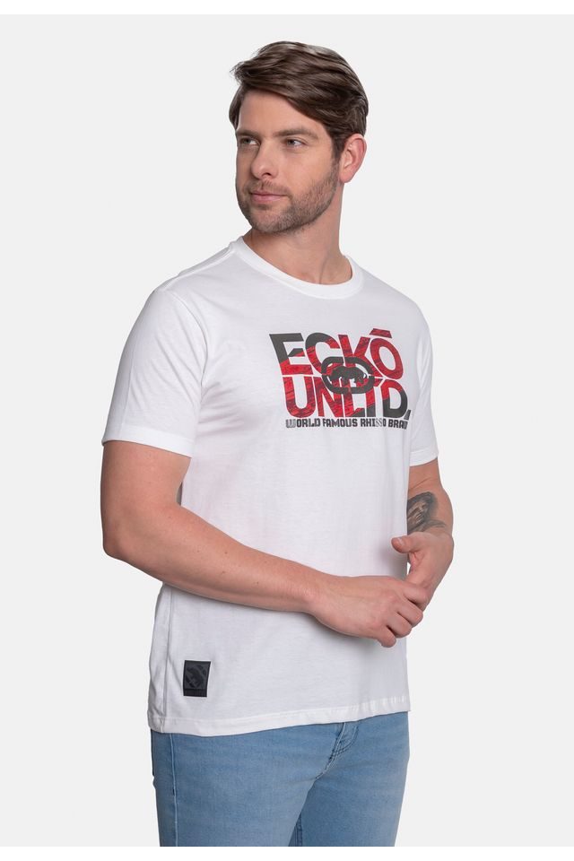 Camiseta-Ecko-Estampada-Branca
