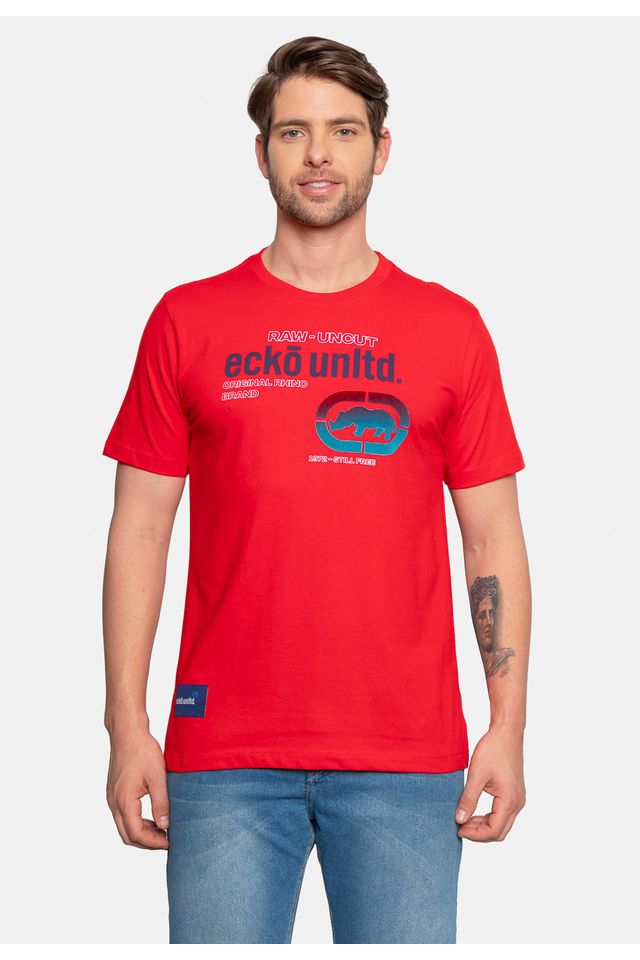 Camiseta-Ecko-Estampada-Vermelha