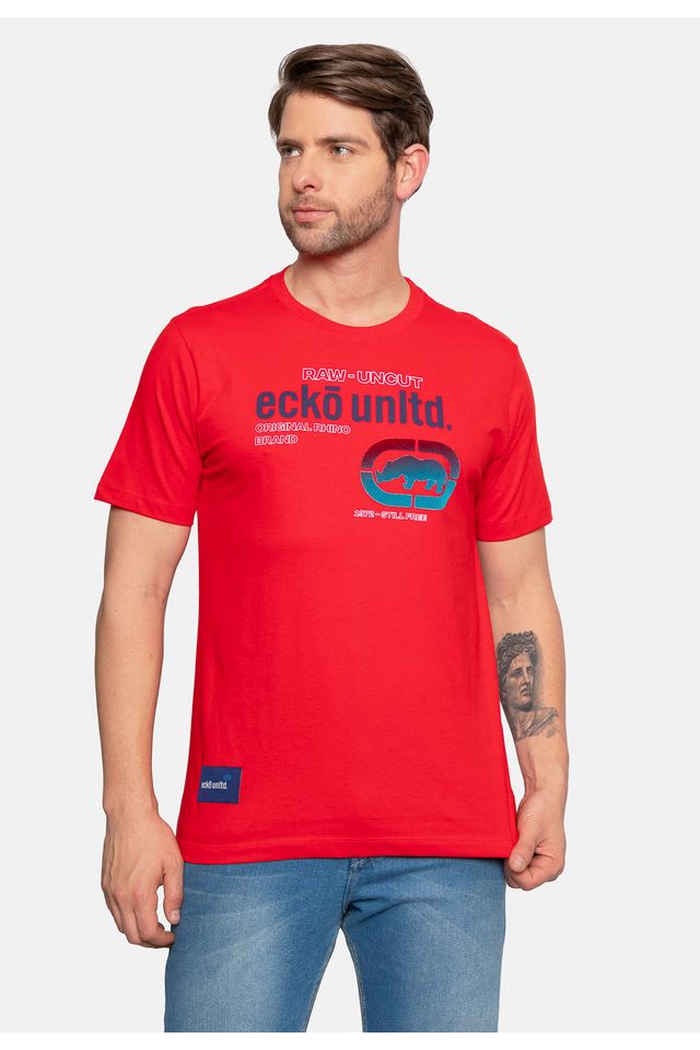 Camiseta-Ecko-Estampada-Vermelha