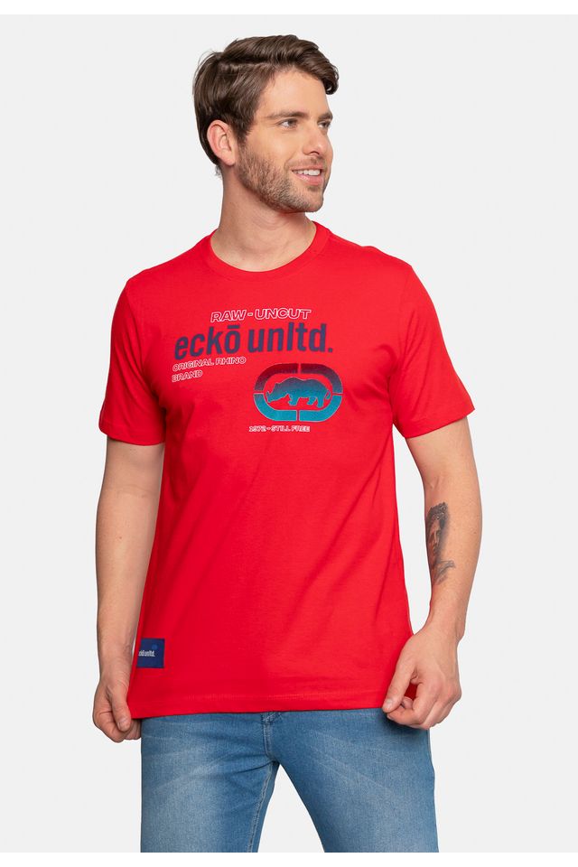 Camiseta-Ecko-Estampada-Vermelha