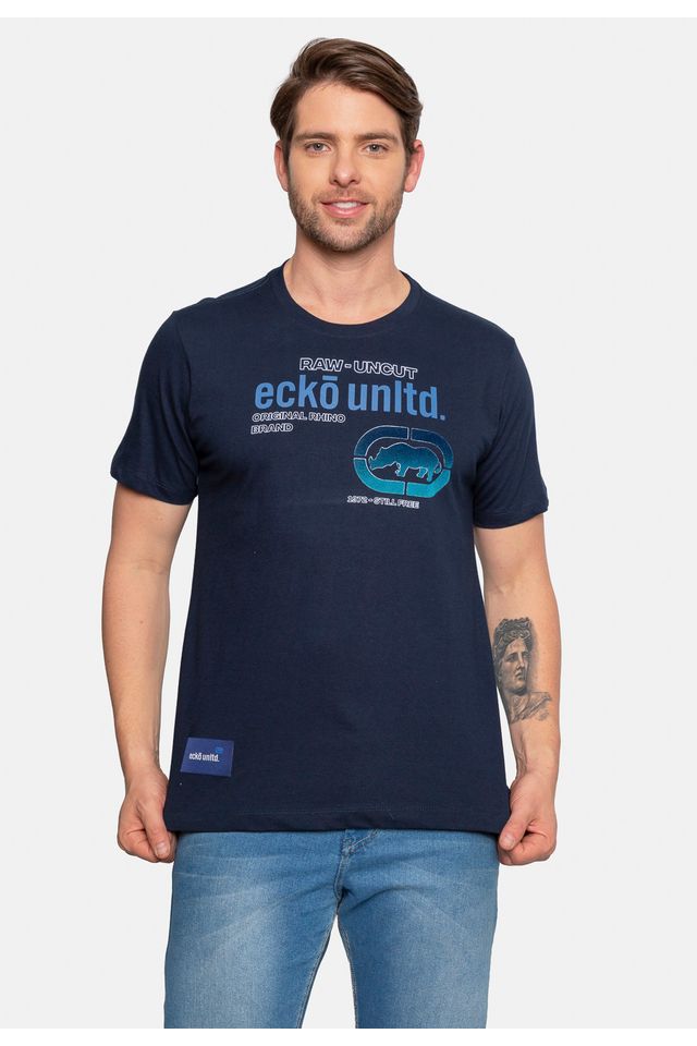 Camiseta-Ecko-Estampada-Azul-Marinho Camiseta-Ecko-Estampada-Azul-Marinho