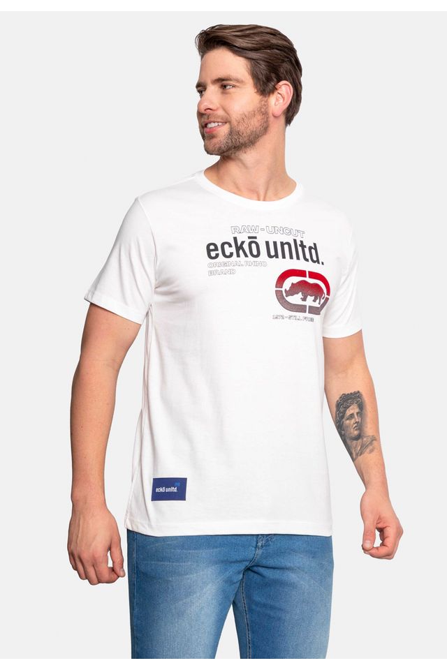 Camiseta-Ecko-Estampada-Branca