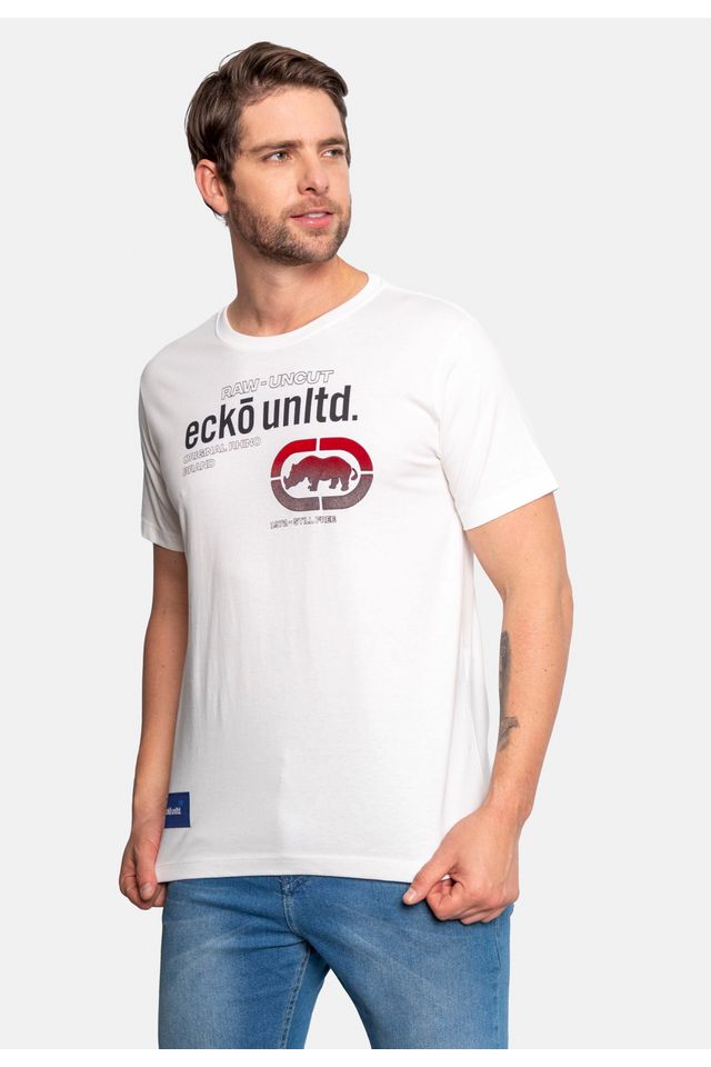 Camiseta-Ecko-Estampada-Branca