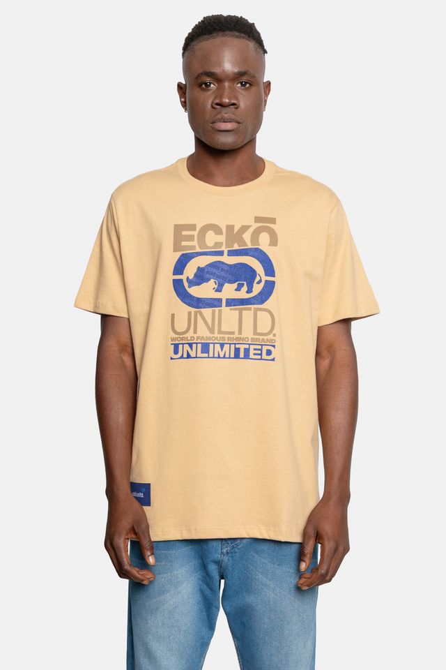 Camiseta-Ecko-Estampada-Bege Camiseta-Ecko-Estampada-Bege