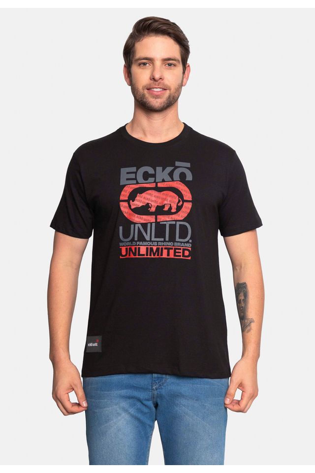 Camiseta-Ecko-Estampada-Preta