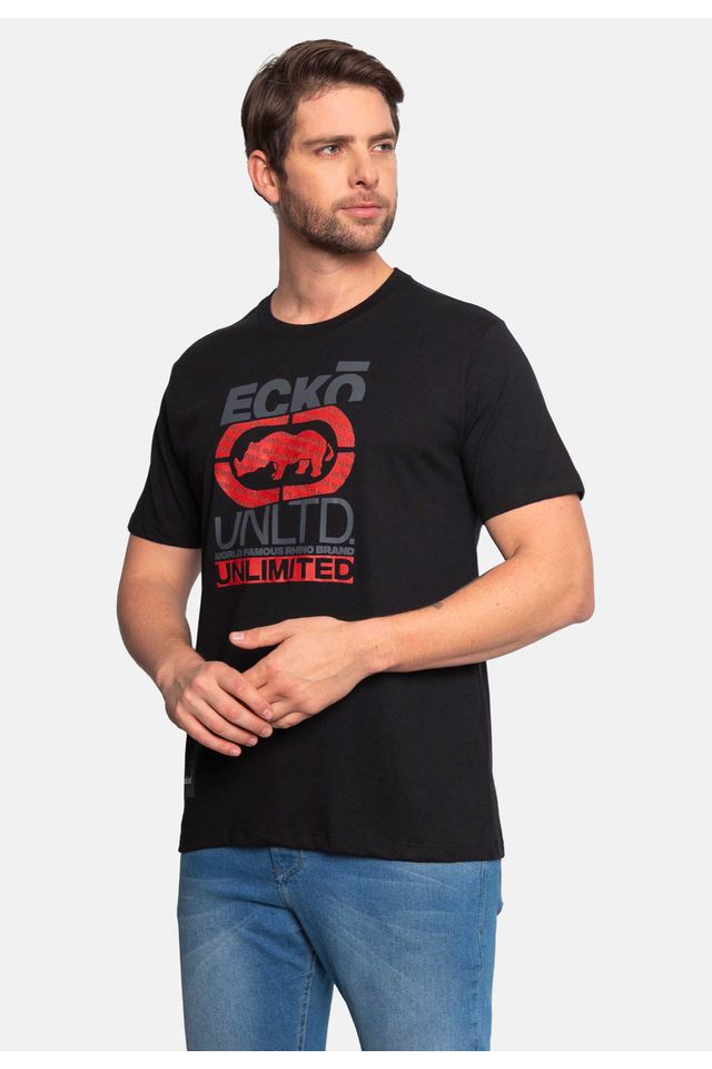 Camiseta-Ecko-Estampada-Preta