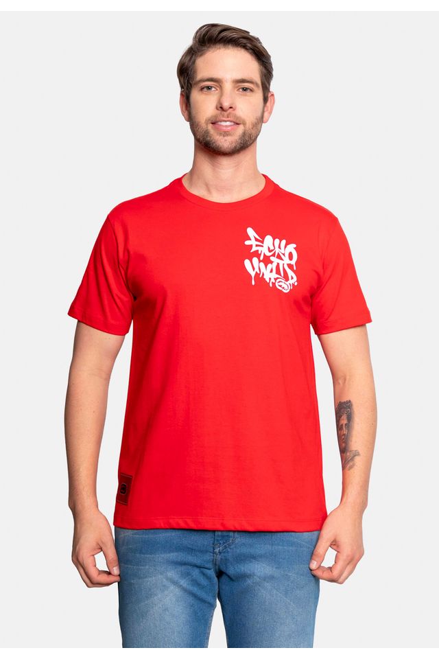 Camiseta-Ecko-Estampada-Vermelha