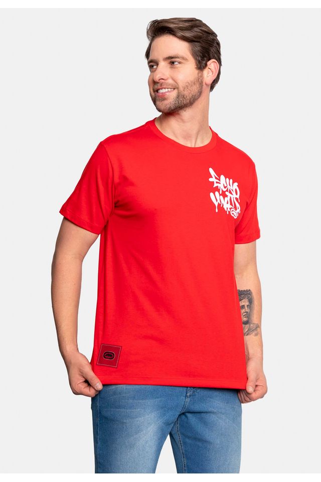 Camiseta-Ecko-Estampada-Vermelha