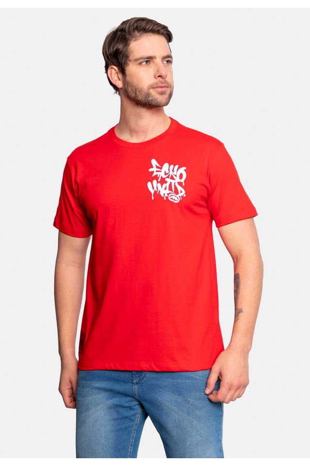 Camiseta-Ecko-Estampada-Vermelha