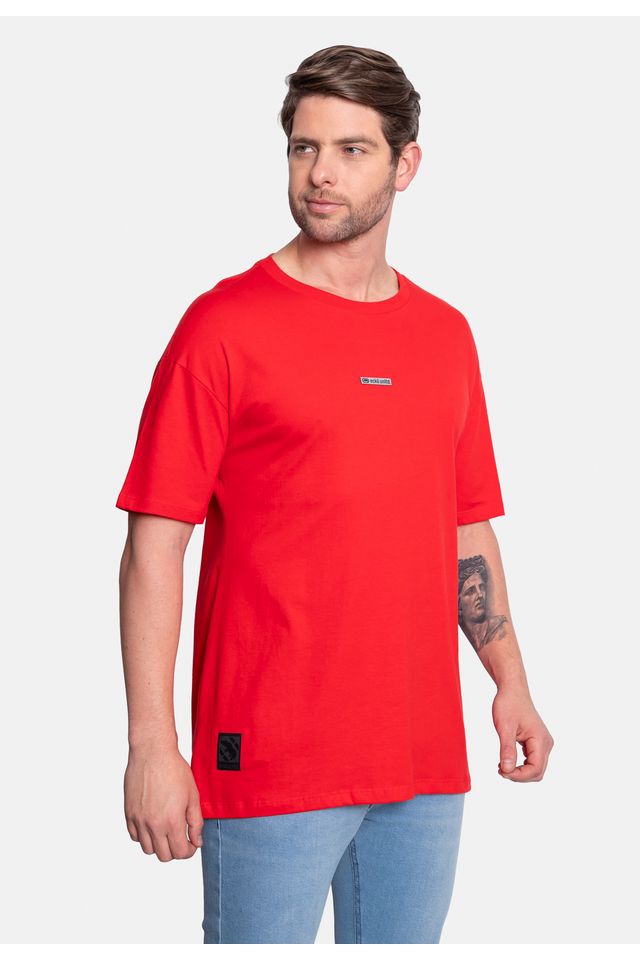 Camiseta-Ecko-Oversize-Vermelha